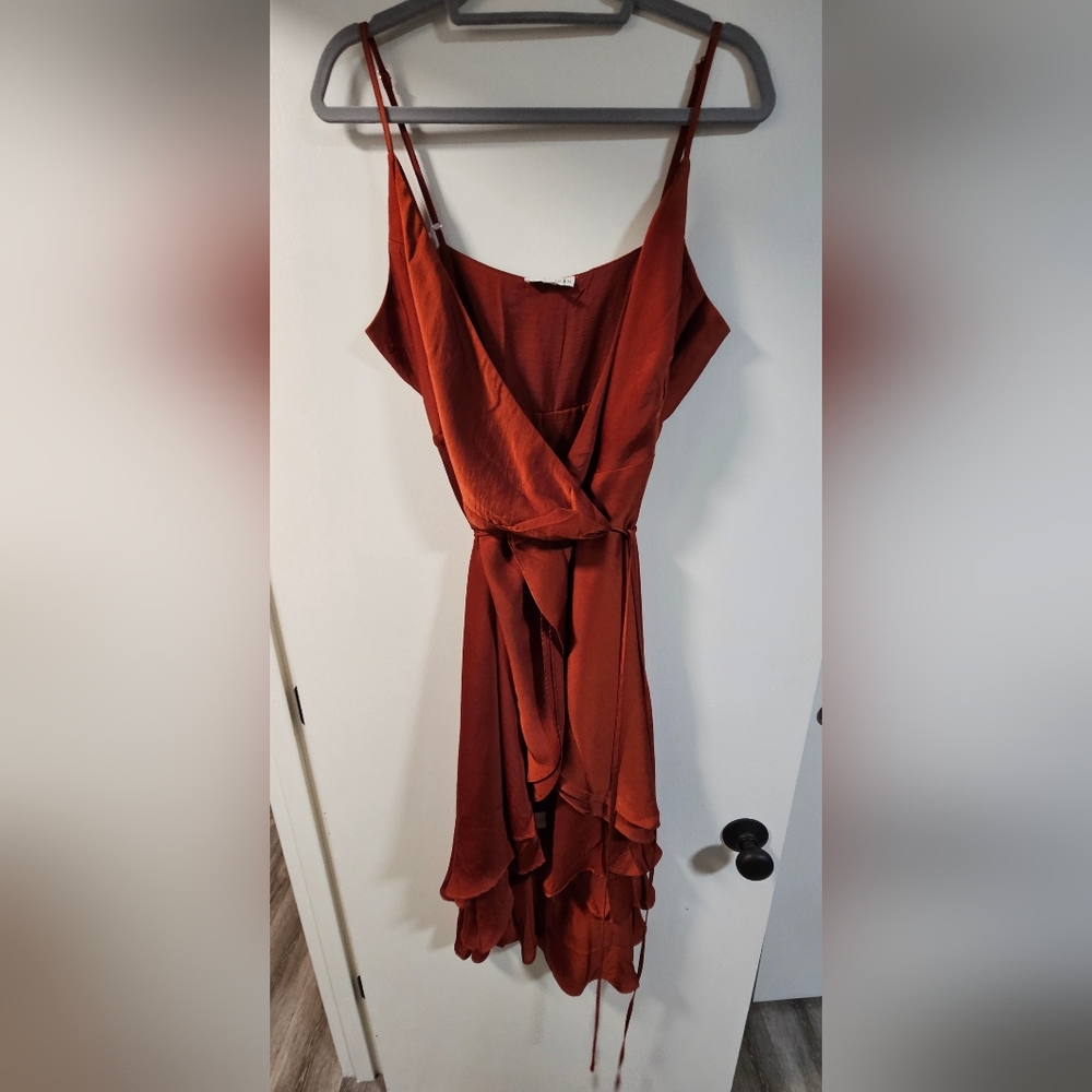 Baltic Born Tulip Steffi Wrap Dress in Rust